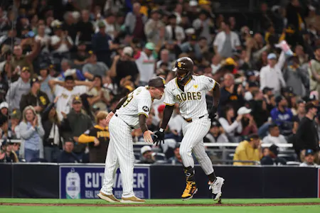 San Diego Padres right fielder Fernando Tatis Jr. high-fives third base coach Tim Leiper after hitting a solo home run against the New York Yankees, and we offer our top MLB player props and expert picks based on the best MLB odds.