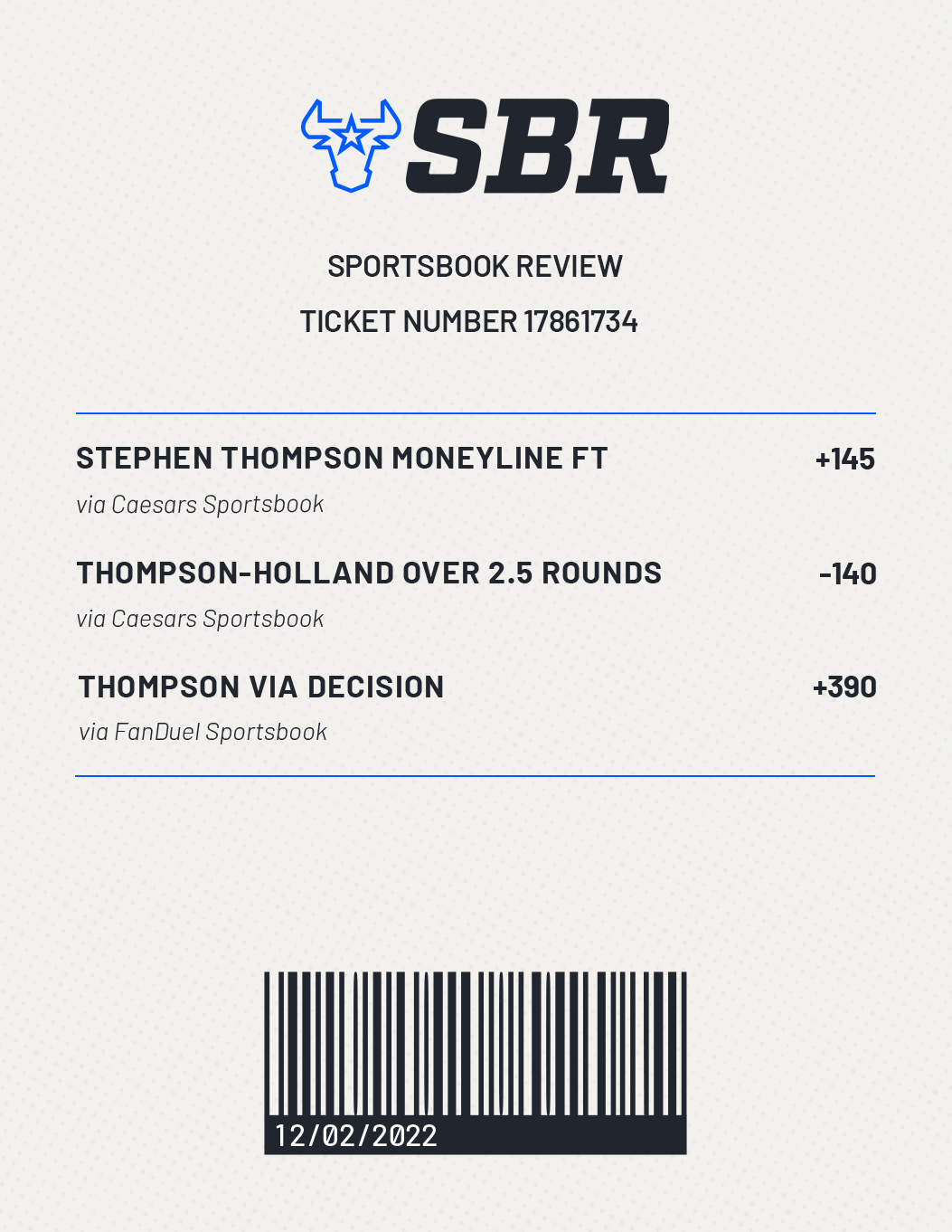 Sbr Betting TicketUfc