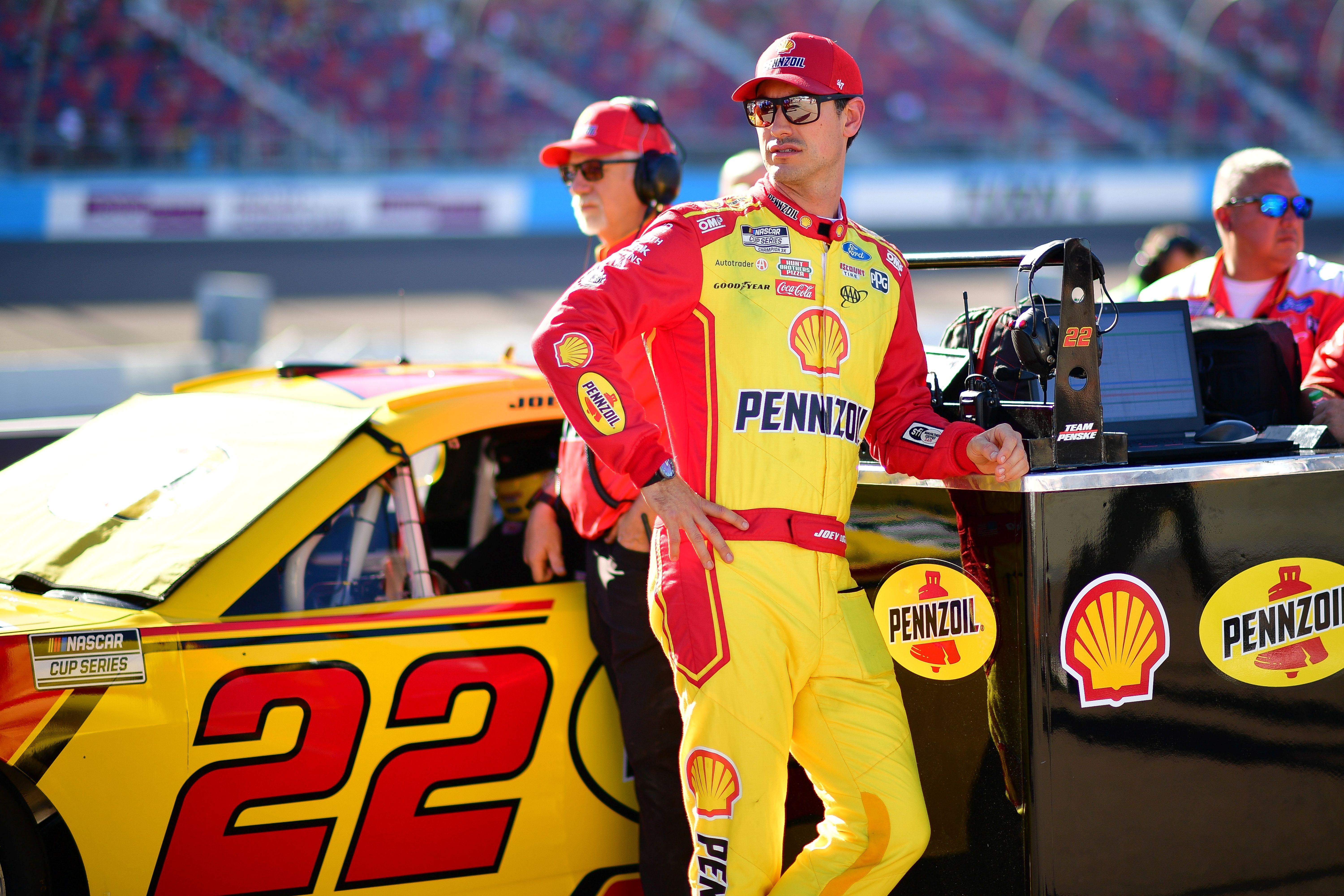 NASCAR Cup Series driver Joey Logano before qualifying, and he's one of the contenders in our Daytona 500 predictions.
