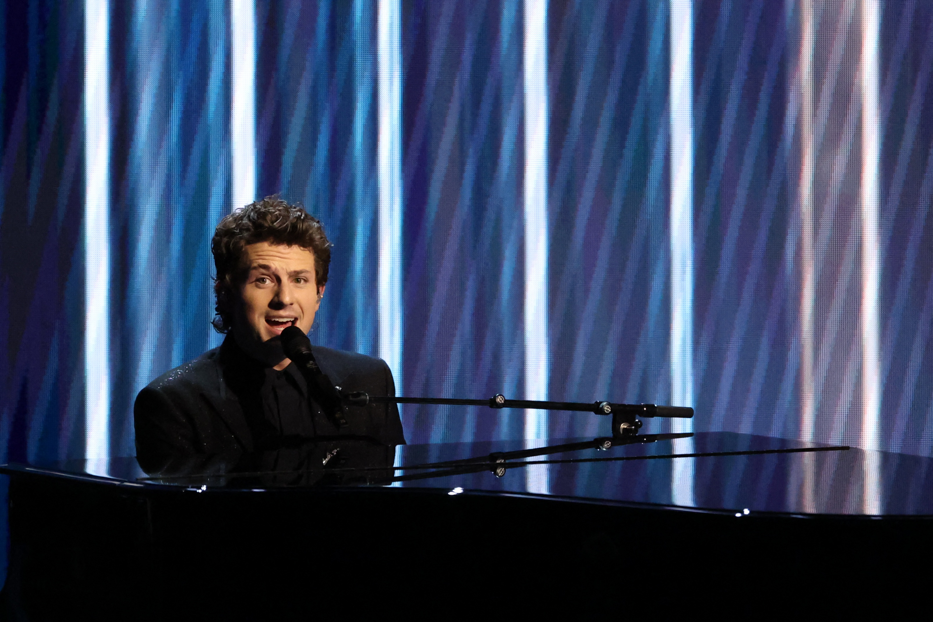Charlie Puth performs during the Emmy Awards as we explore how to bet on the Super Bowl national anthem.