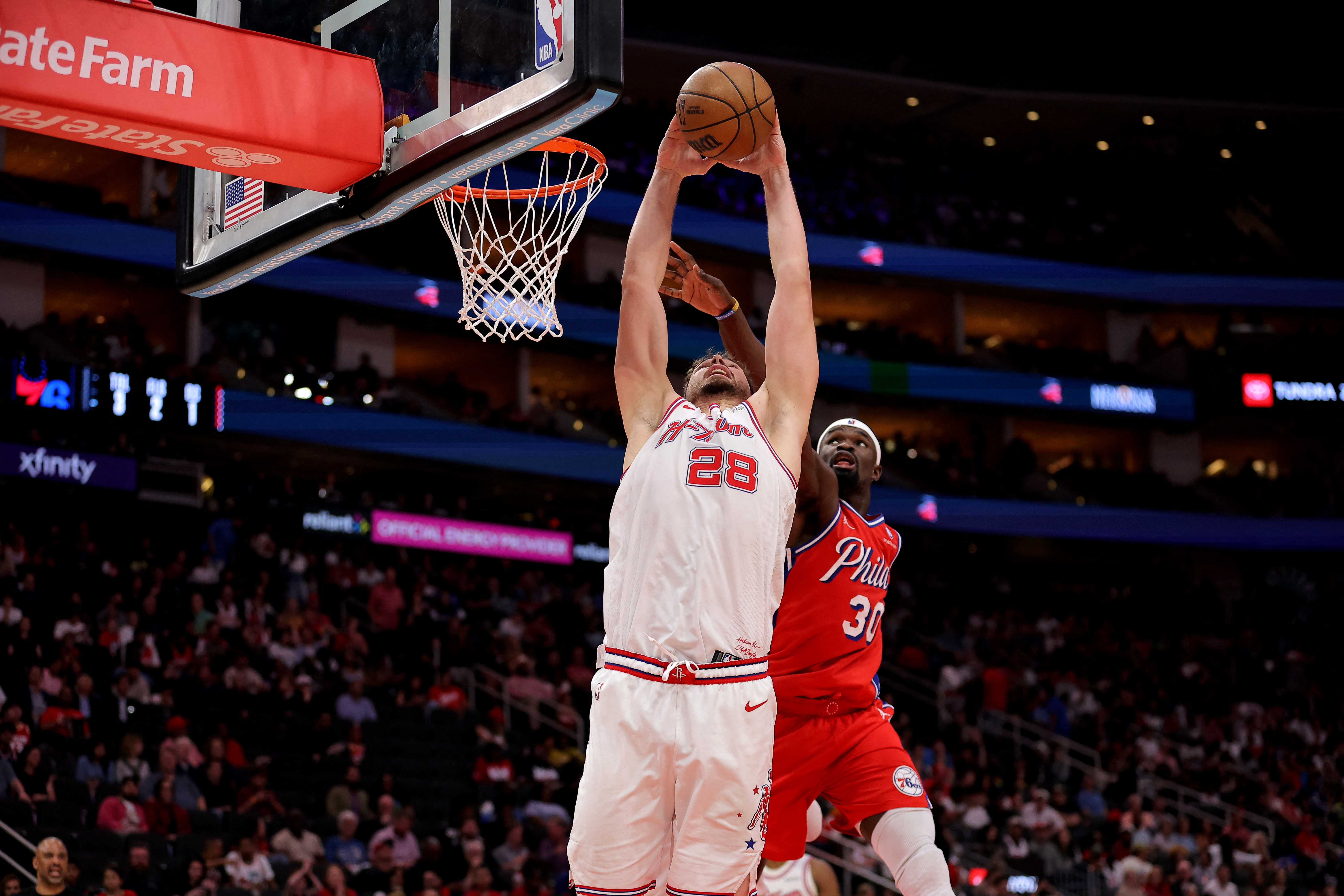 Houston Rockets center Alperen Sengun - who's featured in my Timberwolves vs. Rockets player props - rebounds. 