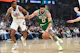 Jayson Tatum of the Boston Celtics drives to the basket against Evan Mobley of the Cleveland Cavaliers during Game 3 of the NBA playoffs. We're backing Tatum in our Celtics vs. Cavaliers Player Props.