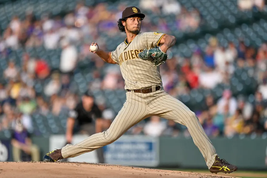 Yu Darvish of the San Diego Padres pitches as we look at the MLB wins leader odds