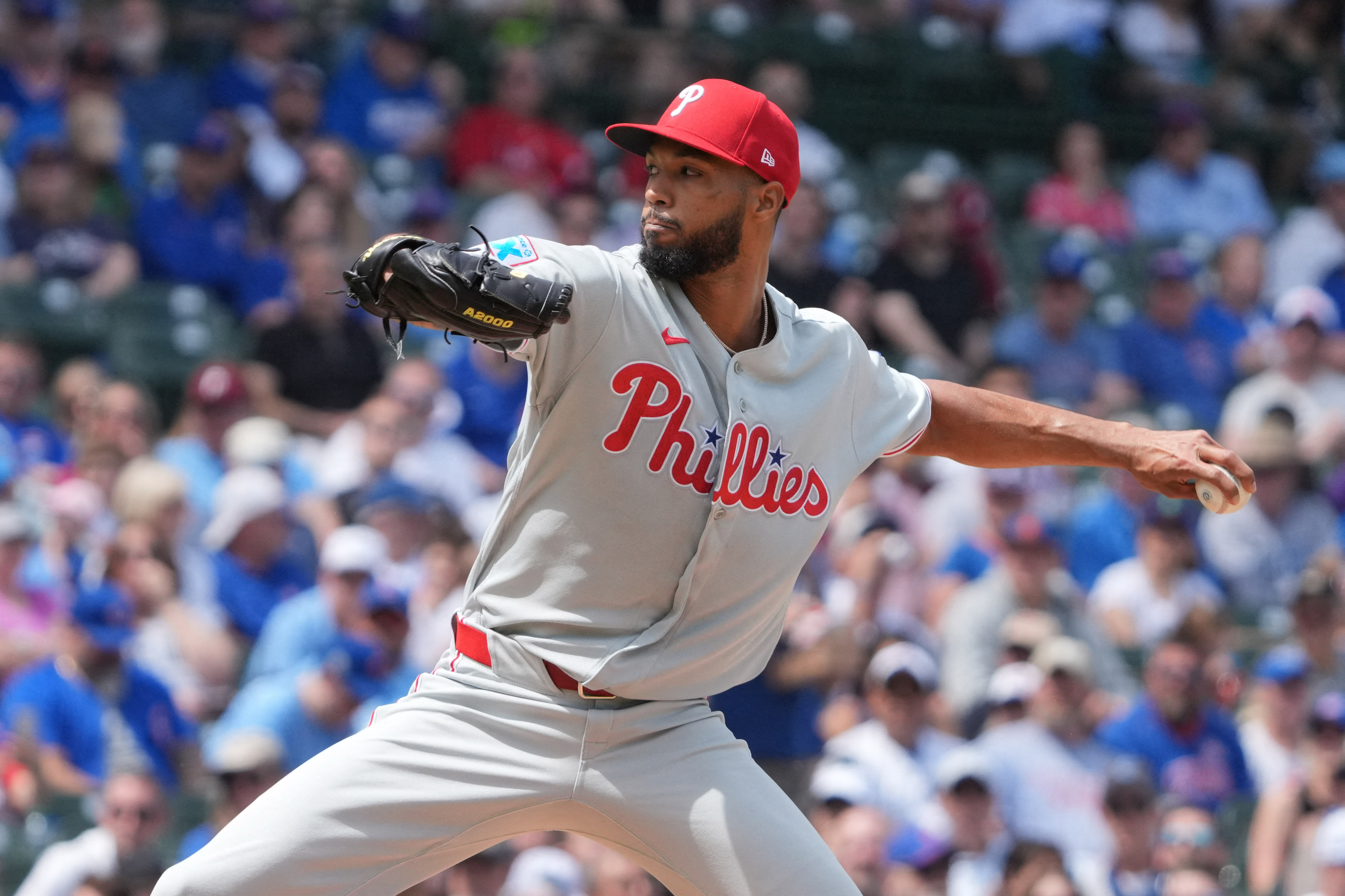 Philadelphia Phillies pitcher Cristopher Sanchez - who's featured in my best NRFI bets today - throws. 