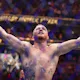 Justin Gaethje celebrates beating Dustin Poirier as we look at our Gaethje vs. Holloway prediction for UFC 300