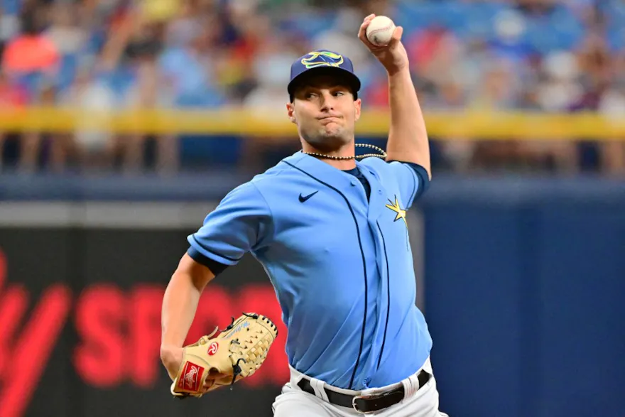 Shane McClanahan of the Tampa Bay Rays delivers a pitch to the Cleveland Guardians as we look at our 2023 MLB Cy Young odds.