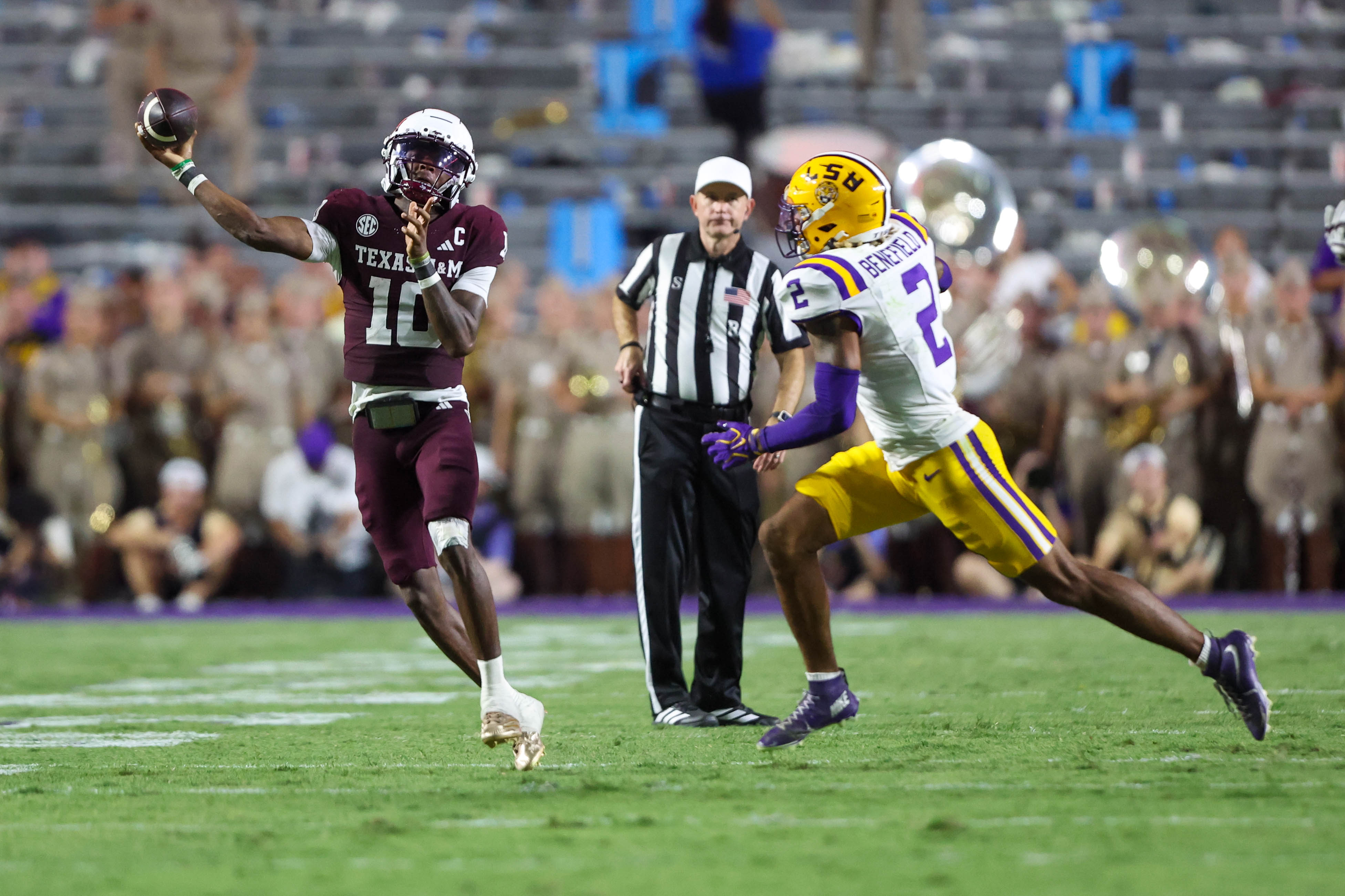 Pictured: Aggies QB Marcel Reed in action as we break down our Arkansas vs. Texas A&M Prediction. Photo by Jonathan Mailhes/Cal Sport Media/Sipa USA.