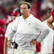 Head coach Nick Saban of the Alabama Crimson Tide in the second half at Bryant Denny Stadium as we look at our Alabama-Mississippi State prediction.