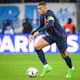 Kylian Mbappe of PSG during the French championship Ligue 1 football match between Olympique de Marseille and Paris Saint-Germain as we make our best PSG vs. Barcelona prediction in the Champions League quarterfinal first leg. 
