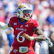 Jalon Daniels of the Kansas Jayhawks throws a pass during the second half against the Duke Blue Devils at David Booth Kansas Memorial Stadium.