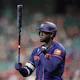 Yordan Alvarez #44 of the Houston Astros in action as we look at the 2024 MLB RBI leader odds ahead of spring training.