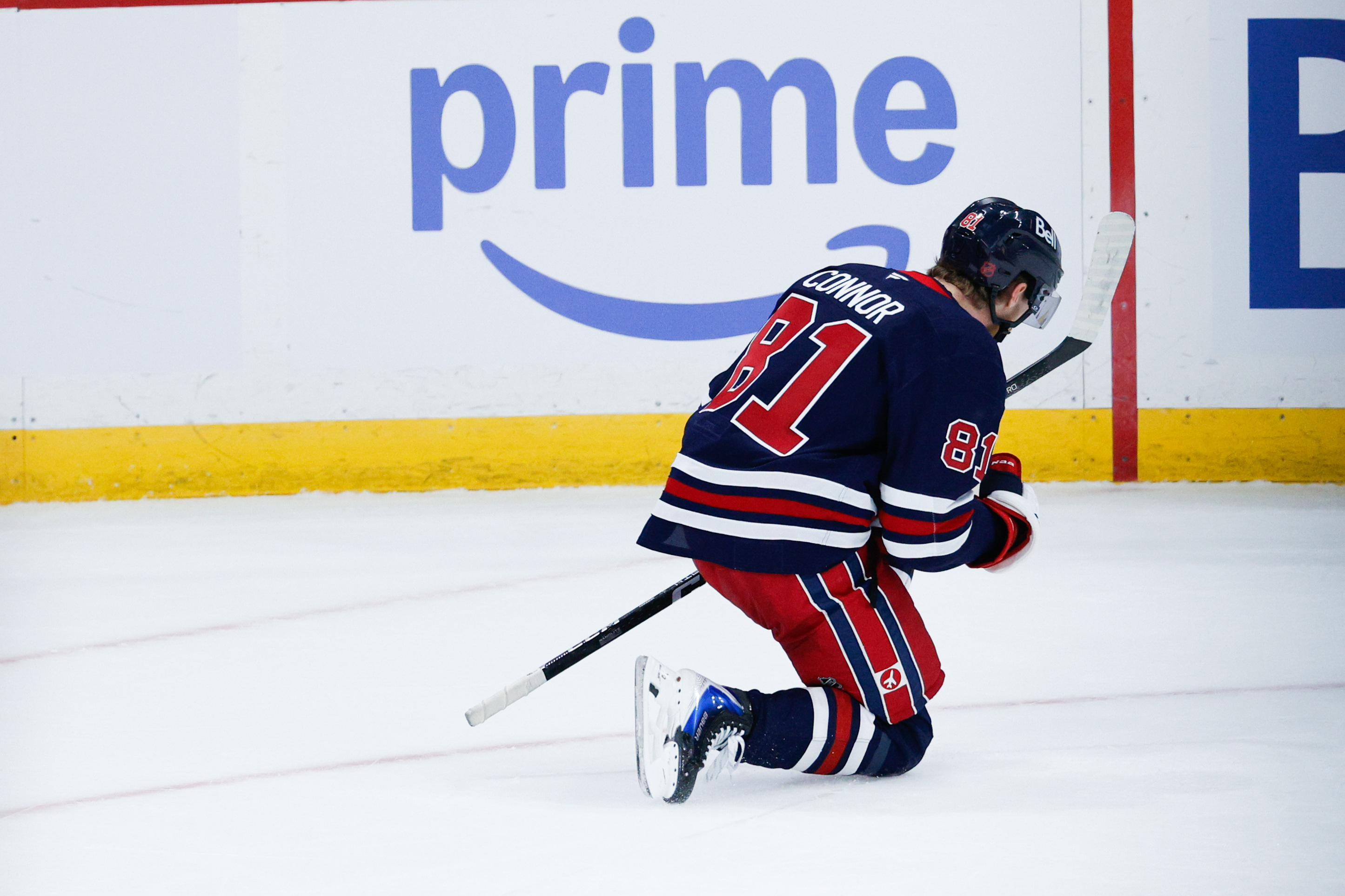 Winnipeg Jets forward Kyle Connor celebrates as we make our NHL predictions today.