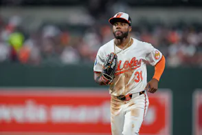 Baltimore Orioles outfielder Cedric Mullins jogs to the dug out as we look at Betr joining the Maryland sports betting landscape.