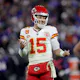 Patrick Mahomes of the Kansas City Chiefs reacts as we look at the top 2024-25 NFL MVP odds.