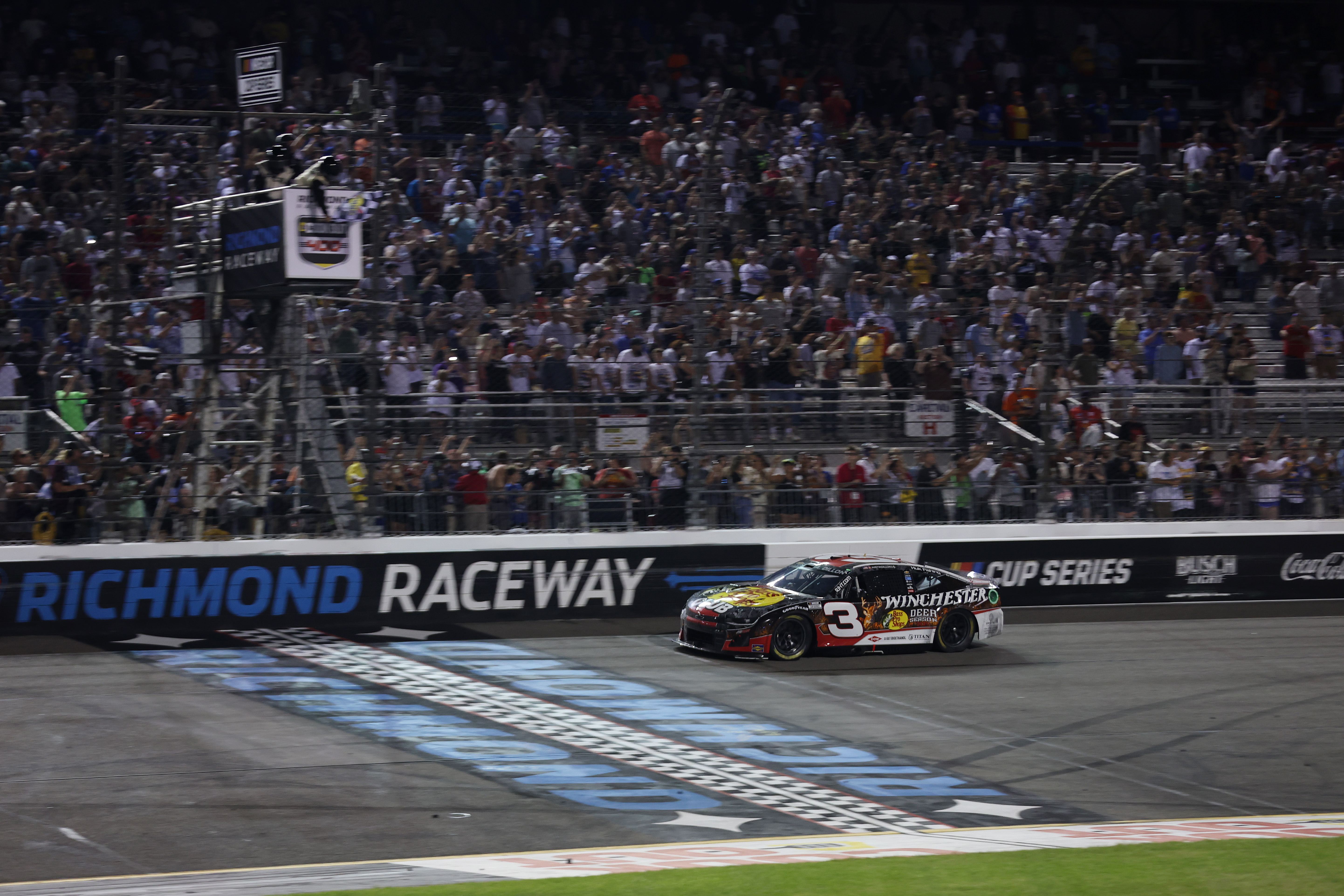 NASCAR Cup Series driver Austin Dillon (3) crosses the finish line as we break down our NASCAR predictions at Richmond.