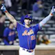 Pete Alonso of the New York Mets reacts after hitting a walk-off three-run home run during the tenth inning against the Tampa Bay Rays as we look at our 2023 home run leader odds.