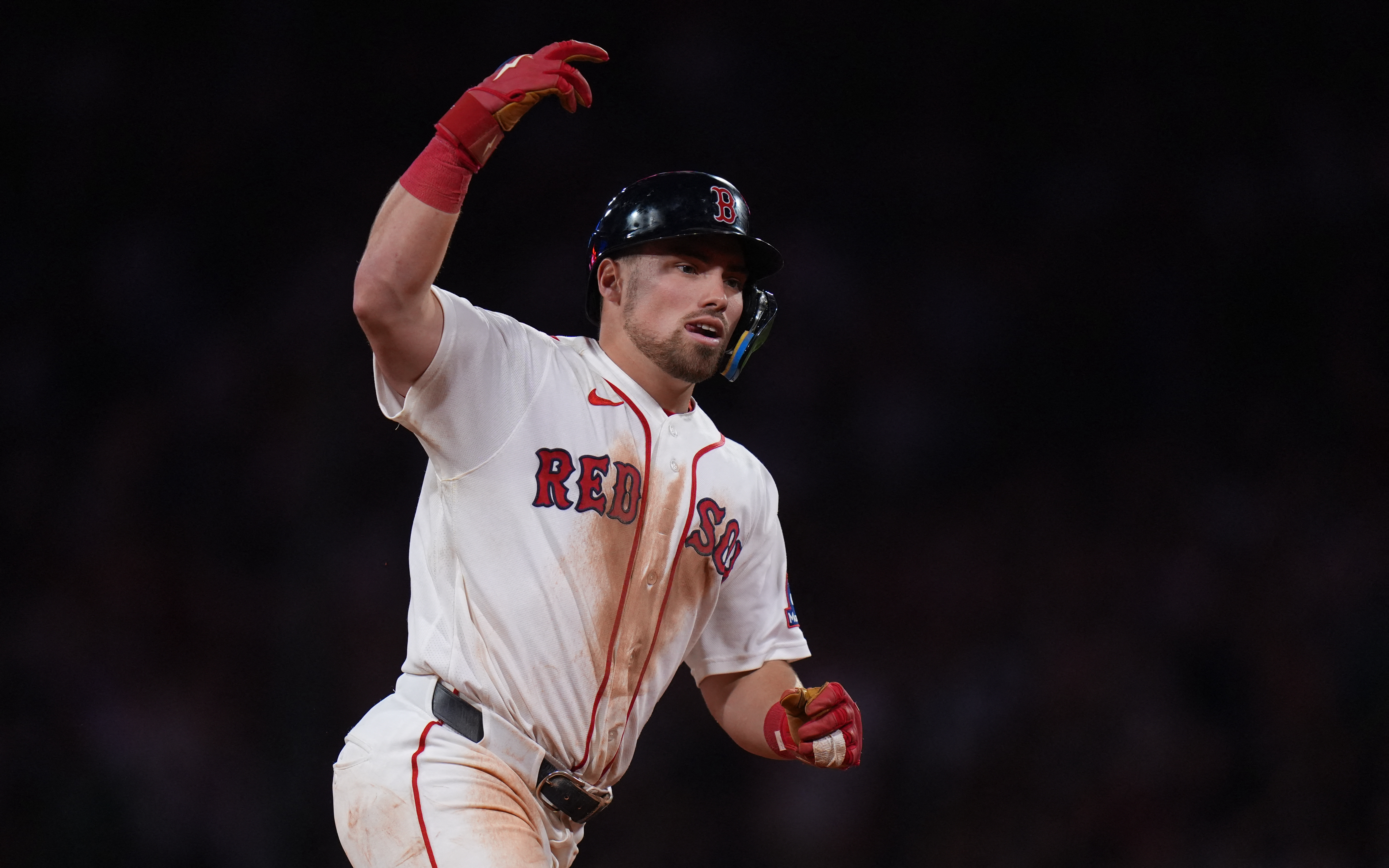 Boston Red Sox third baseman Caleb Durbin (5) rounds the bases as we break down our Red Sox vs. Angels prediction.