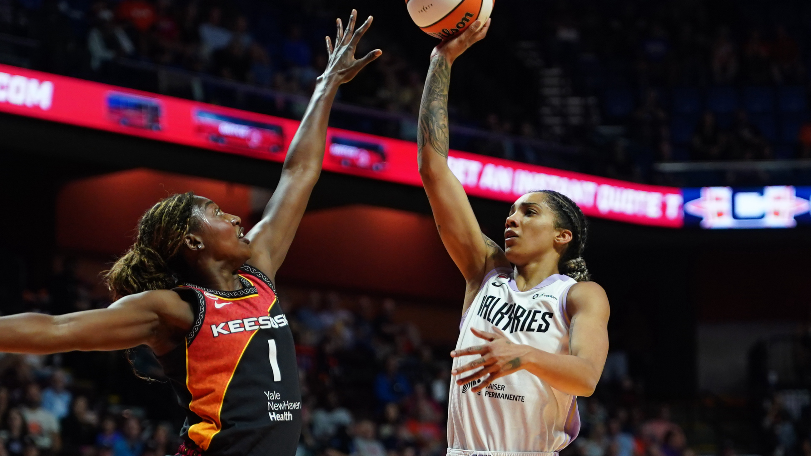 Golden State Valkyries forward Gabby Williams shoots as we make our best Valkyries vs. Liberty prediction.