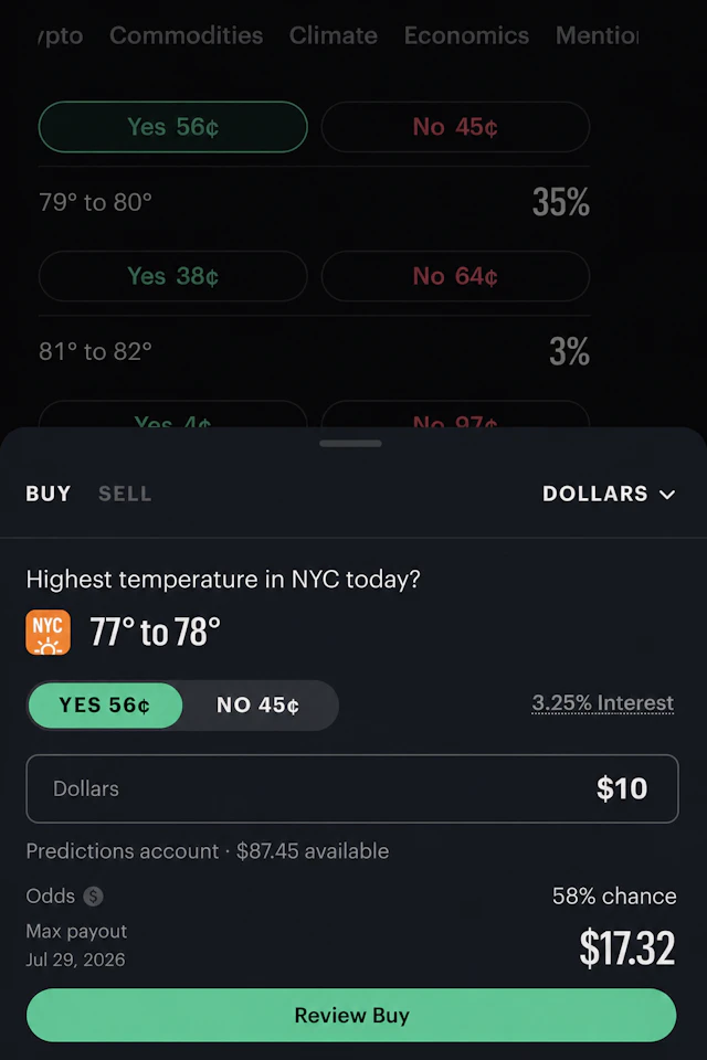 Kalshi weather trading