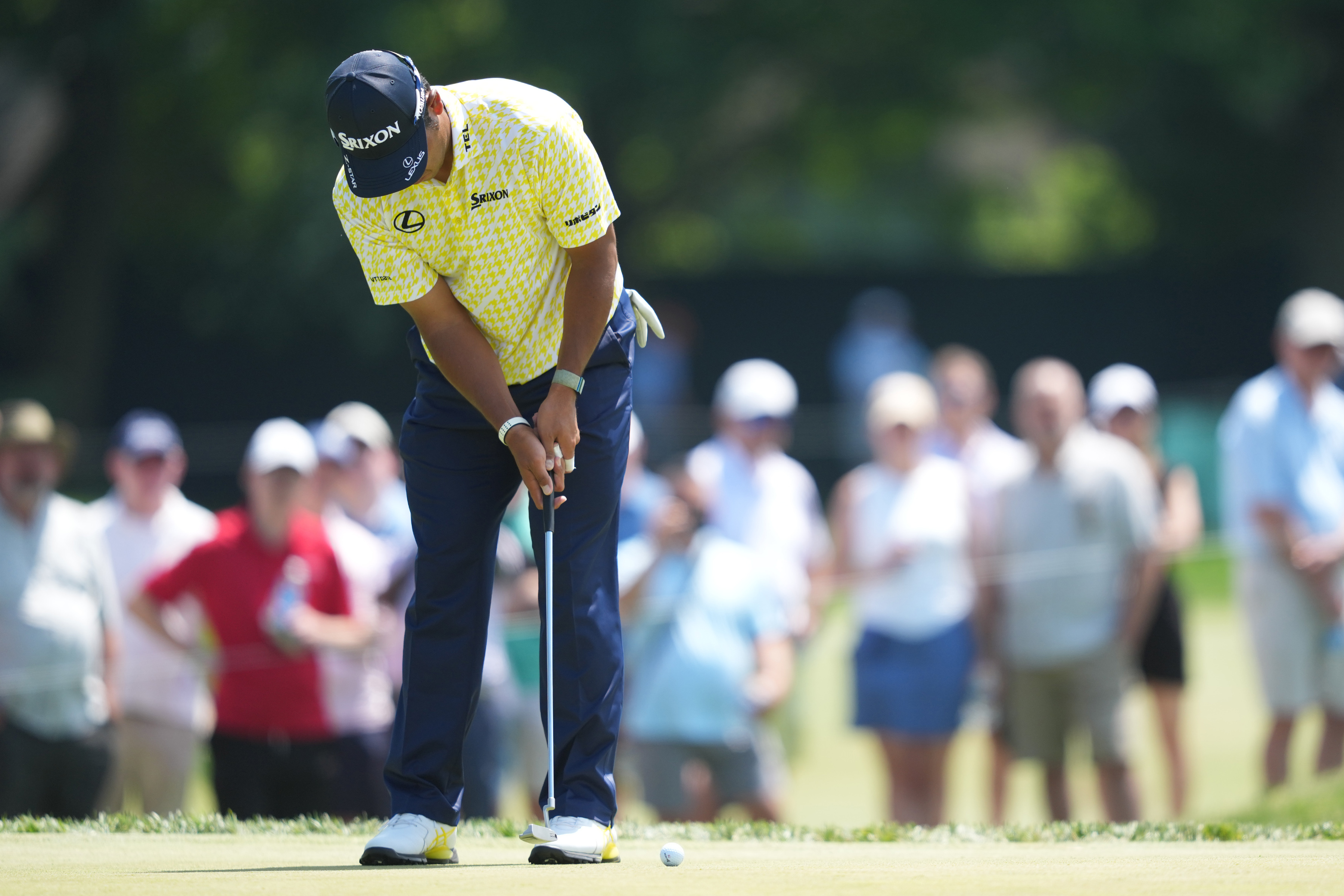 Hideki Matsuyama plays on the seventh green as we break down our Charles Schwab Challenge Third-Round Leader prediction & odds.