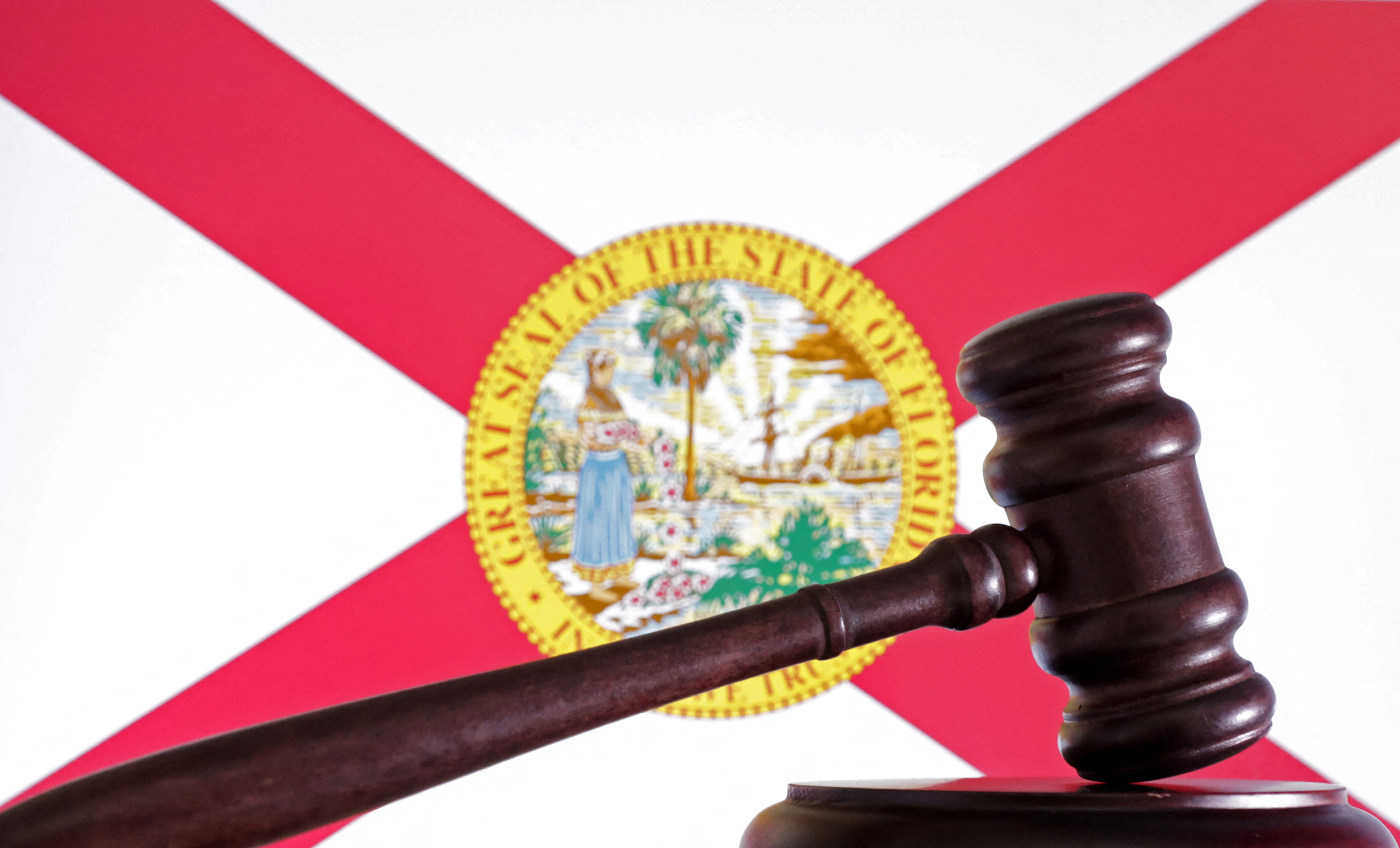 The flag of the U.S. state of Florida is seen as we look at a lawsuit against Crypto.com in Florida