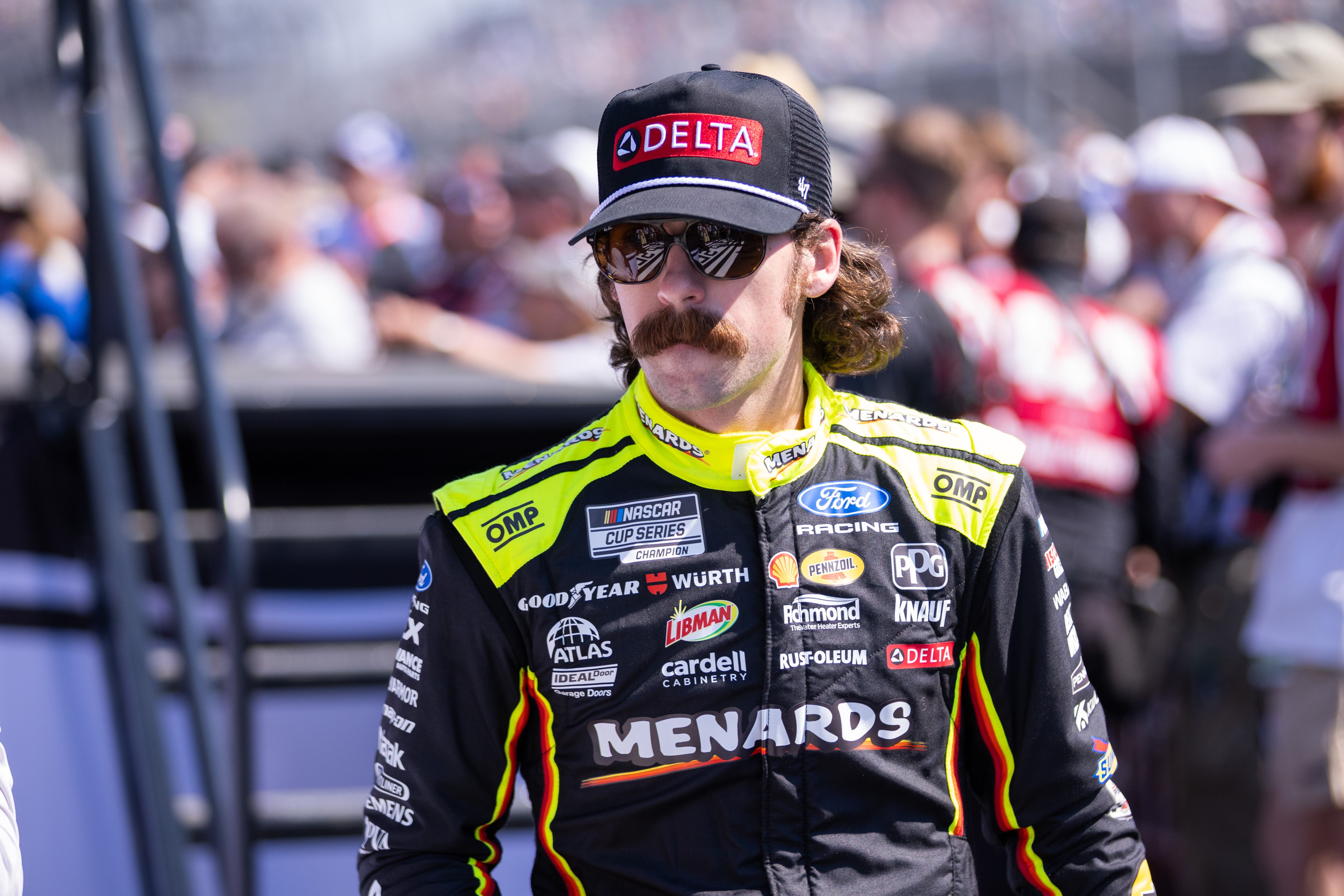 Team Penske driver Ryan Blaney (12), who leads our Cook Out predictions at Martinsville, comes out for the Goodyear 400 at Darlington Raceway.