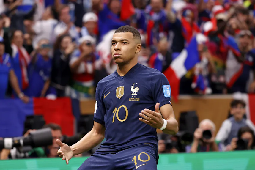 France forward Kylian Mbappe celebrates after scoring a goal against Argentina as Gary Pearson profiles the Euro 2024 power rankings.