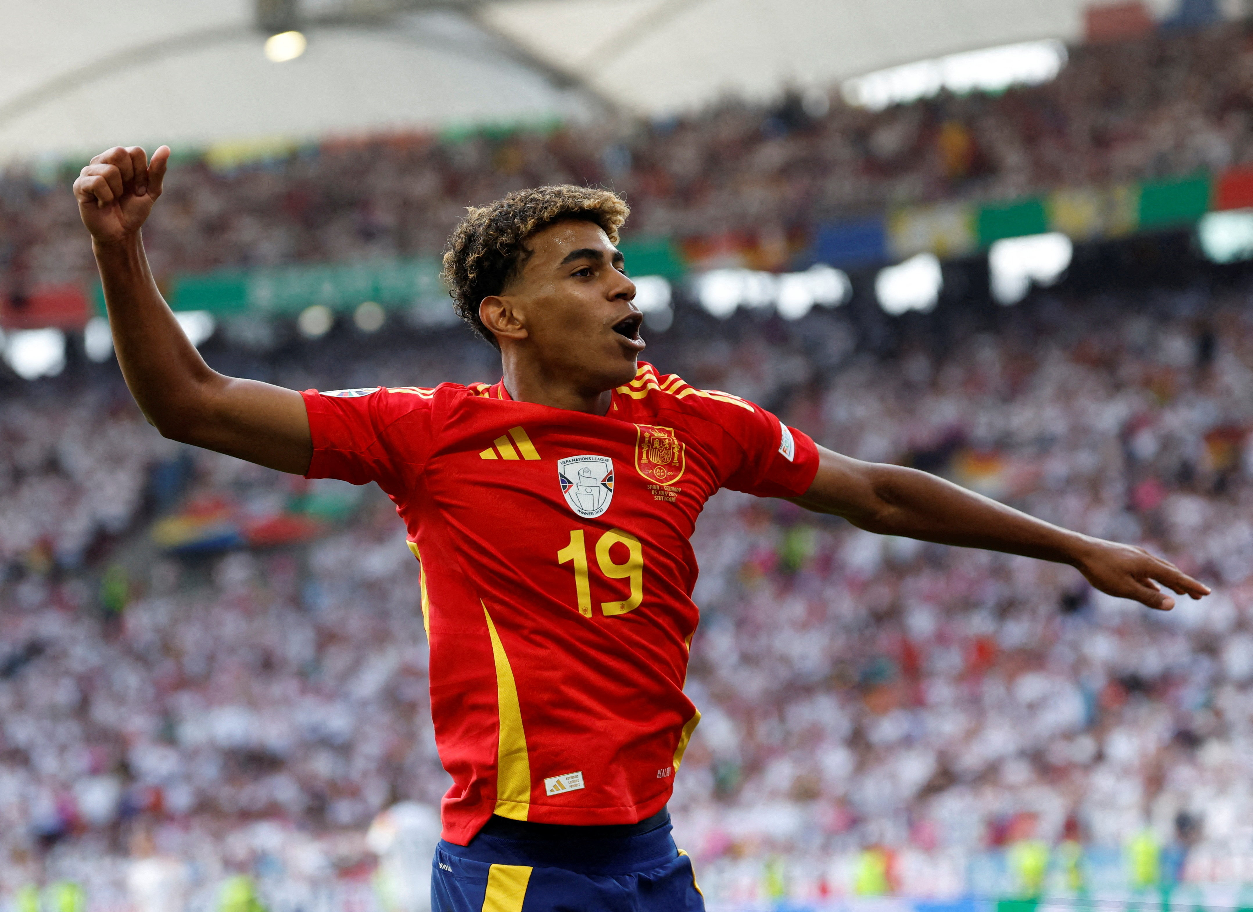 Spain's Lamine Yamal celebrates as we look at the World Cup 2026 Golden Ball prediction markets, odds, and predictions. 