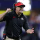 Head coach Kirby Smart of the Georgia Bulldogs reacts to a play as we look at the latest CFP betting odds for the 2024-25 season.