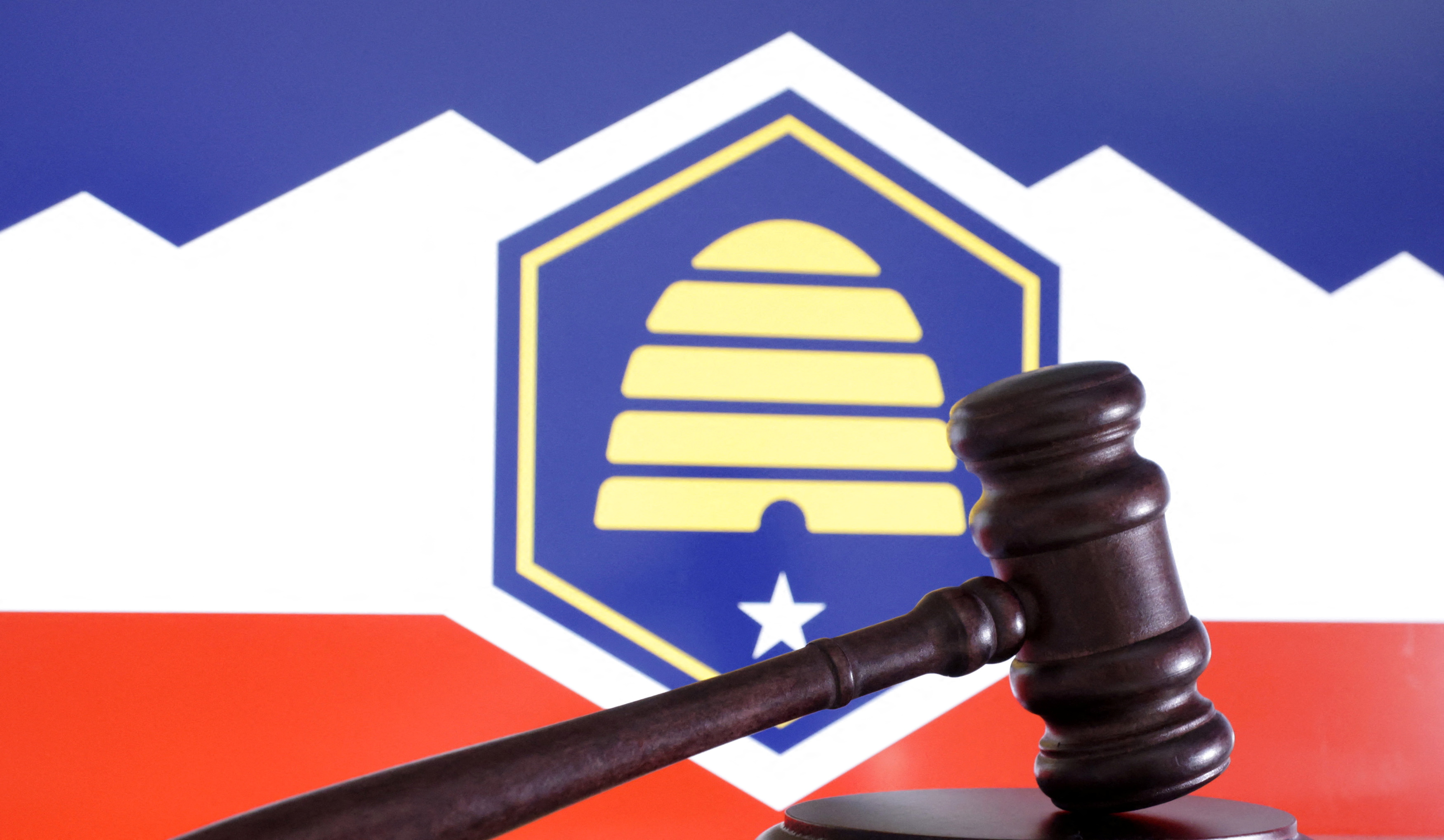 The flag of the U.S. state Utah is seen as we look at the battle between the state and prediction market operator Kalshi.
