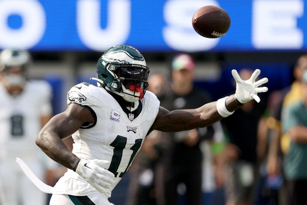 Philadelphia wide receiver A.J. Brown is featured in our Eagles vs. Chiefs expert picks for Week 11.