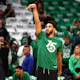 Jayson Tatum of the Boston Celtics warms up prior to Game Six of the 2022 NBA Finals against the Golden State Warriors at TD Garden on June 16, 2022 in Boston, Massachusetts.