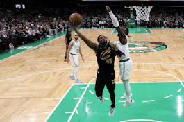 Donovan Mitchell of the Cleveland Cavaliers shoots the ball as we look at our Celtics vs. Cavaliers player props