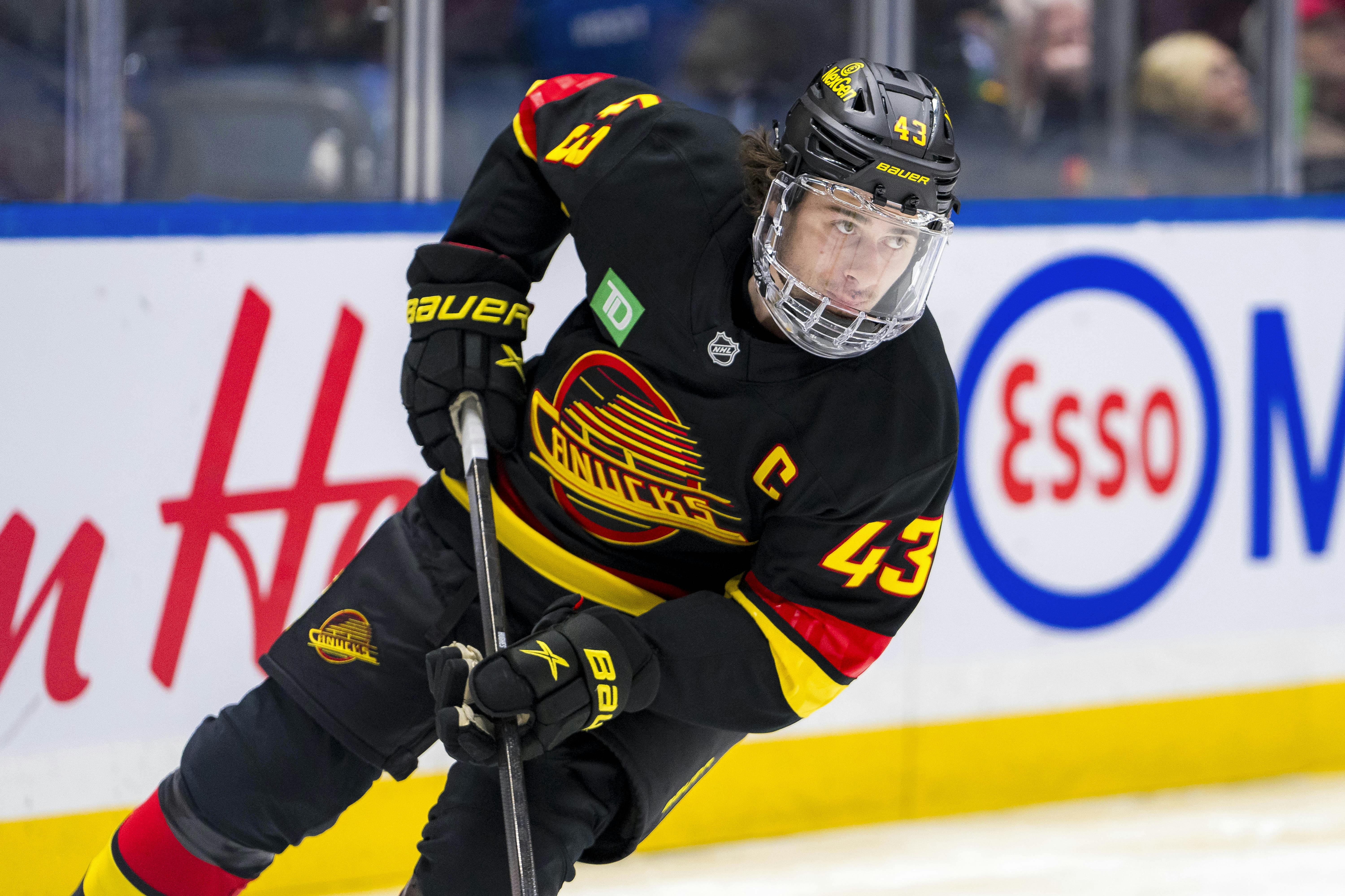 Vancouver Canucks defenseman Quinn Hughes skates against the Tampa Bay Lightning as we analyze the 2024-25 Norris Trophy odds. 