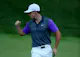 Rory McIlroy of Northern Ireland celebrates a putt for birdie as we look at our best 2024 PGA Championship player props