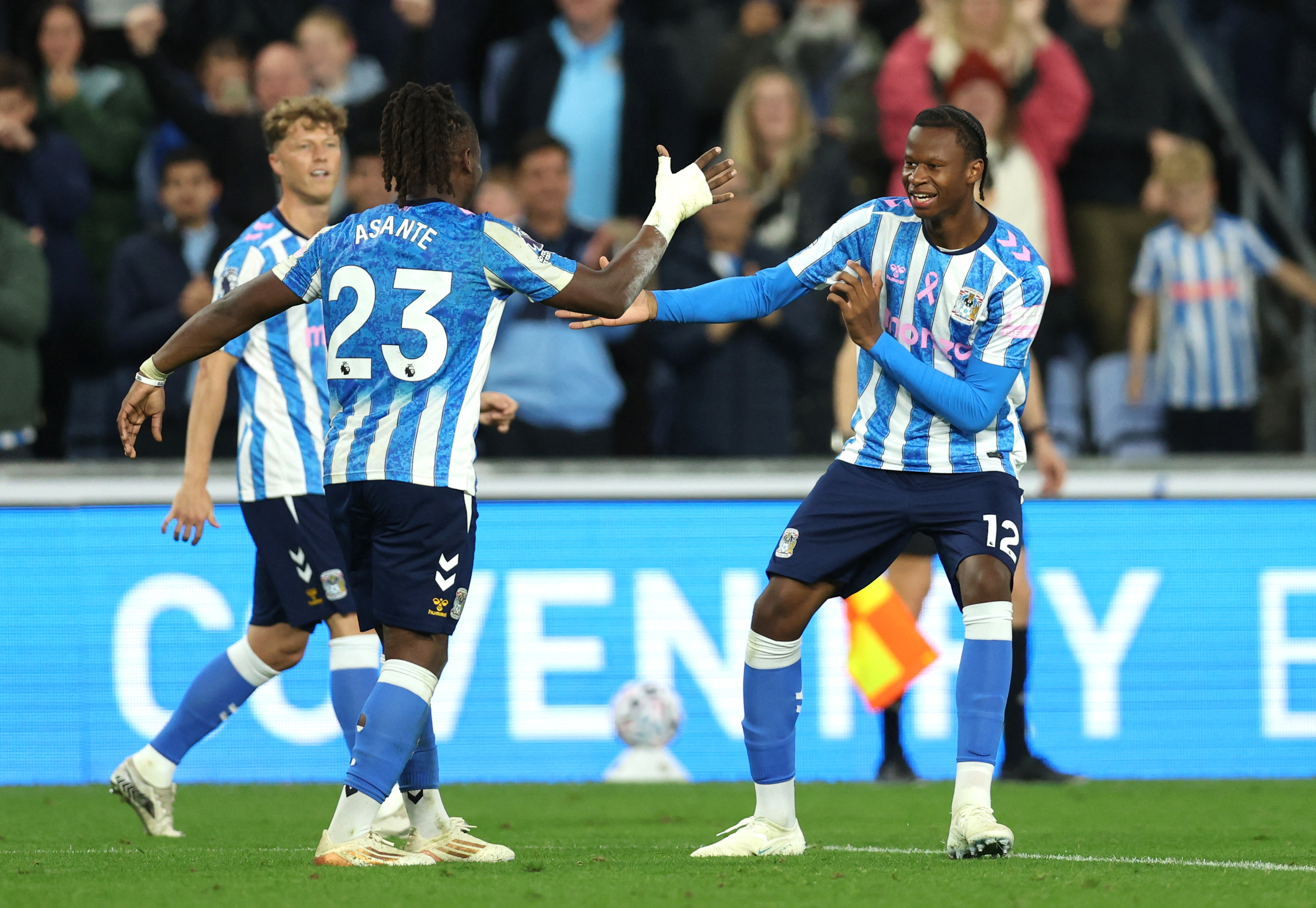 Coventry City's Stephen Mfuni celebrates scoring as we look at our final Premier League best bet for Matchweek 7.