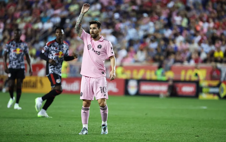 Inter Miami forward Lionel Messi in action against the New York Red Bulls, and we offer new U.S. bettors our exclusive FanDuel promo code for Inter Miami vs. Nashville.