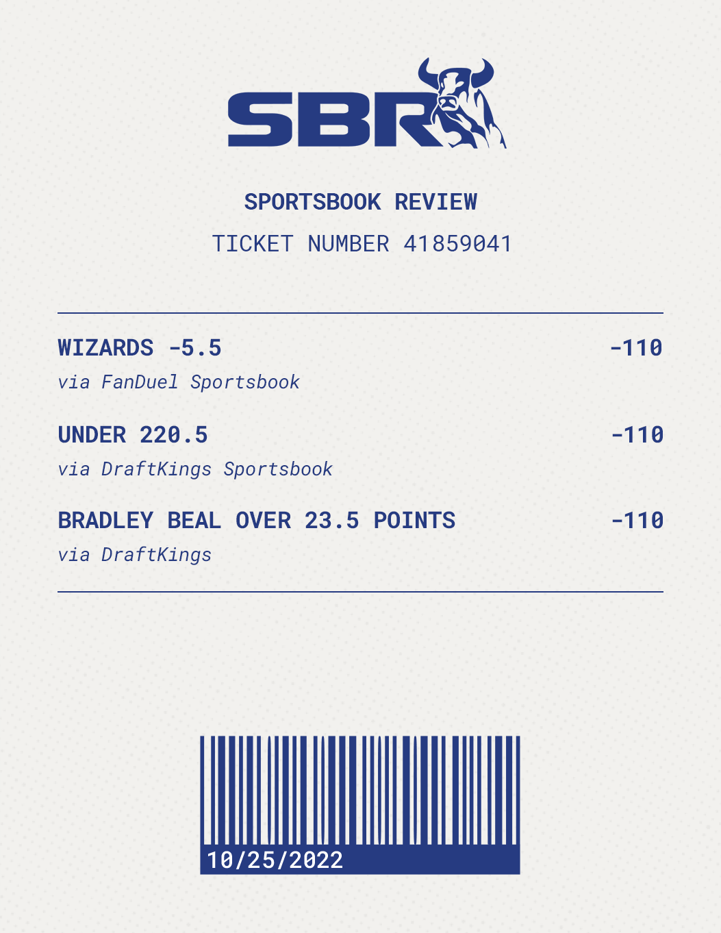 Sbr Betting TicketThree Picks