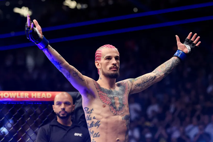 Sean O'Malley reacts as he enters the octagon for his bantamweight bout against Pedro Munhoz, and we offer new U.S. bettors our exclusive bet365 bonus code for UFC 292.