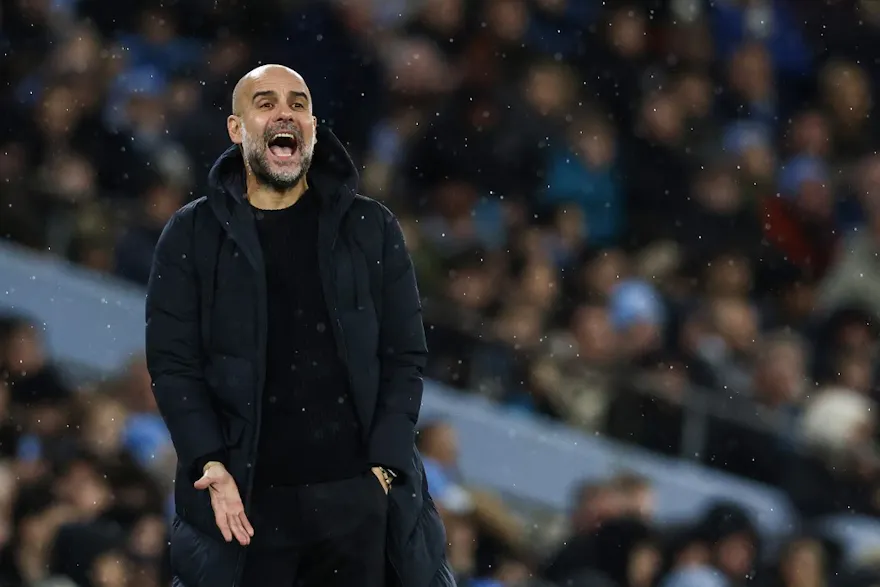 Manchester City's Spanish manager Pep Guardiola reacts during the English FA Cup Quarter Final as we make our best Manchester City vs. Arsenal bet for the March 31 encounter. 