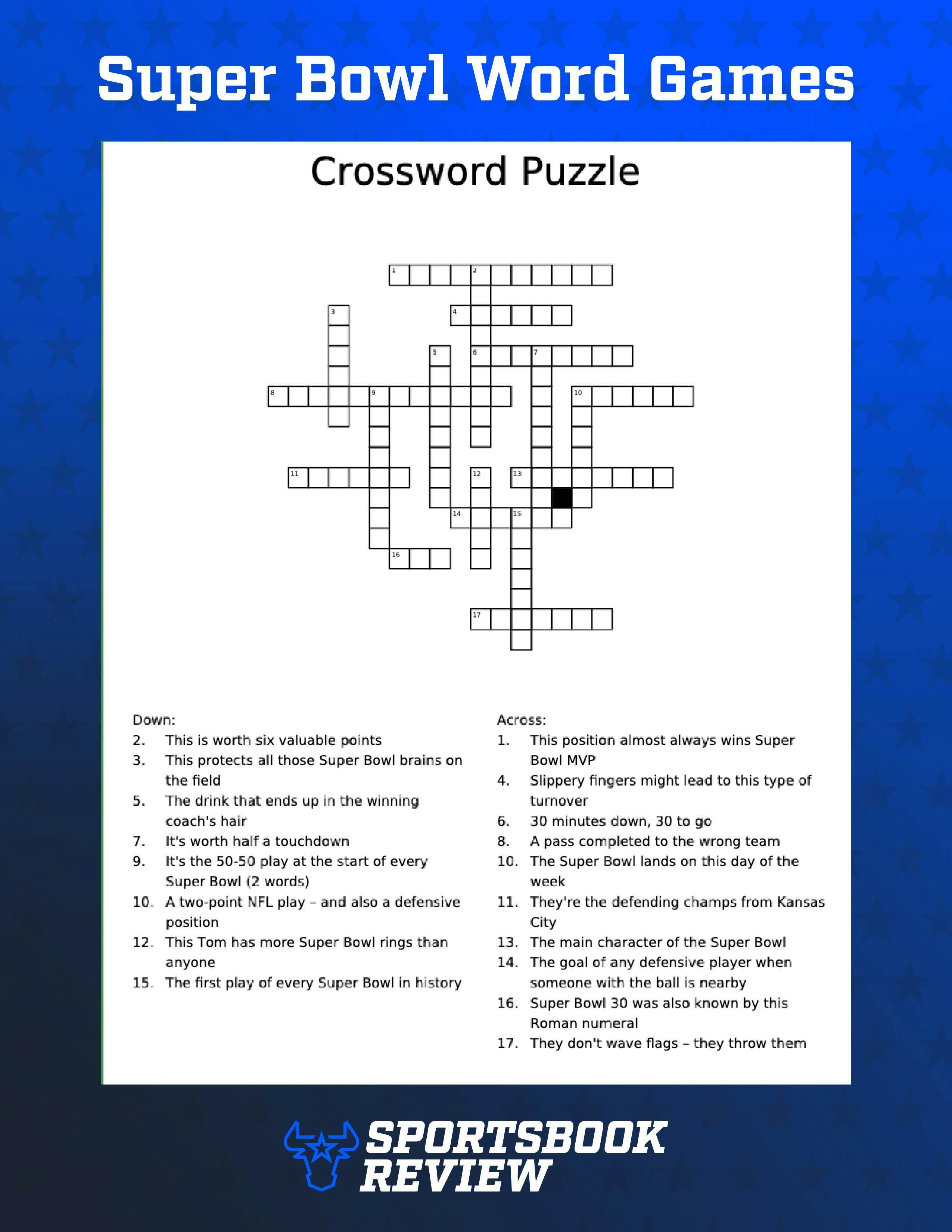 Sportsbook Review Super Bowl crossword puzzle