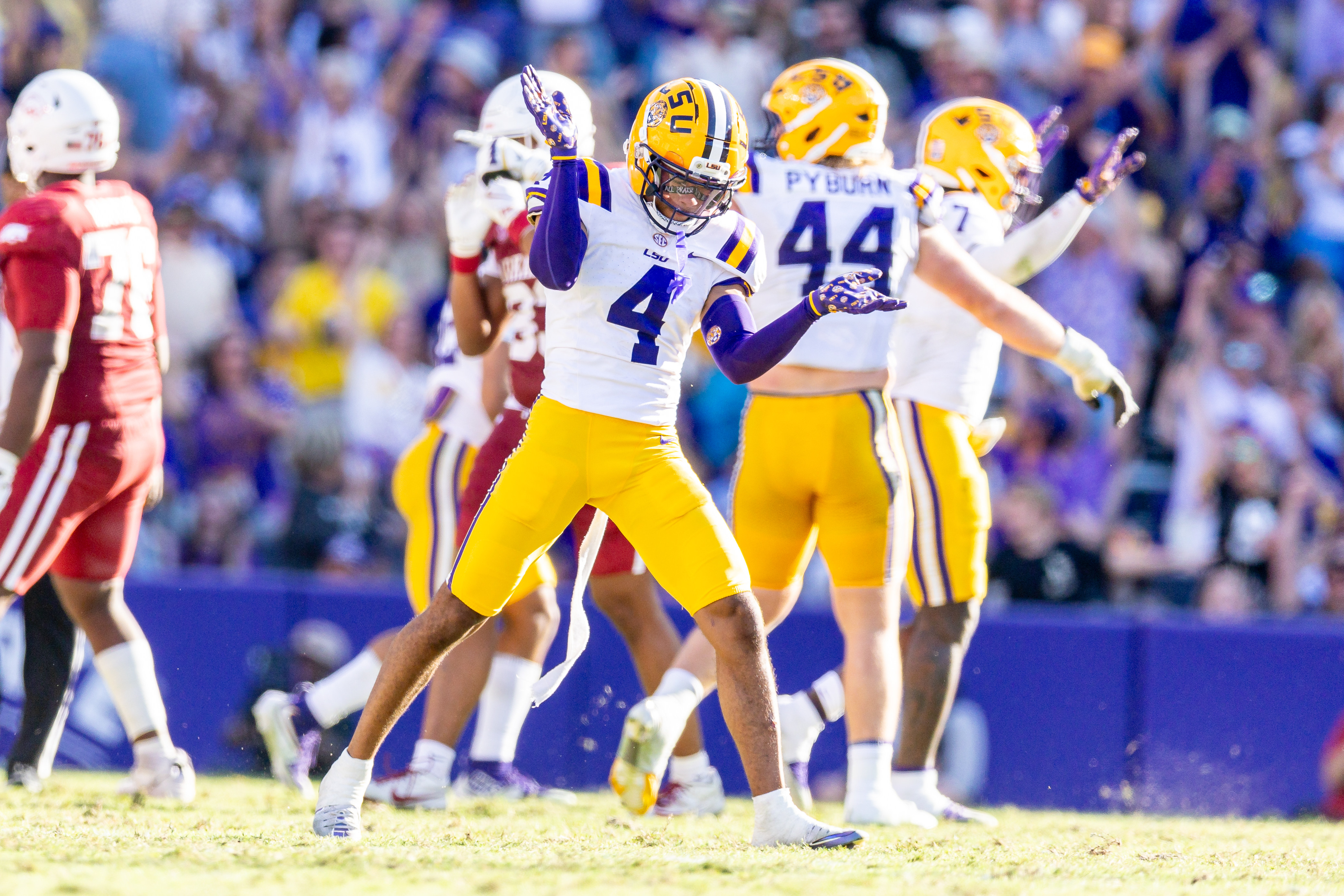 LSU All-American cornerback Mansoor Delane (4) is among the players highlighted in our college football opt-out tracker