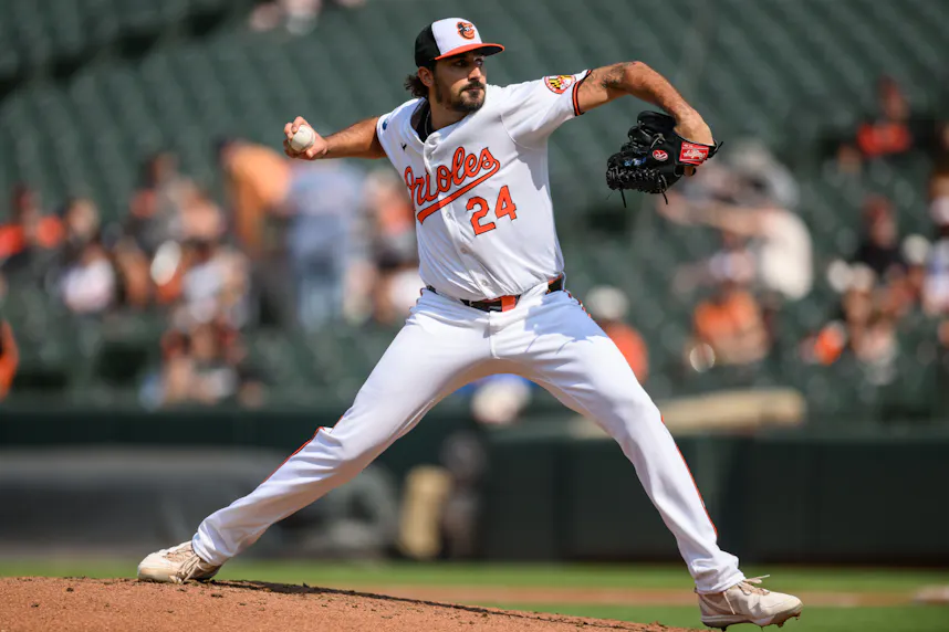 Baltimore Orioles pitcher Zach Eflin throws against the Toronto Blue Jays as we dive into our best props for Saturday's Cleveland Guardians vs. Baltimore Orioles contest.