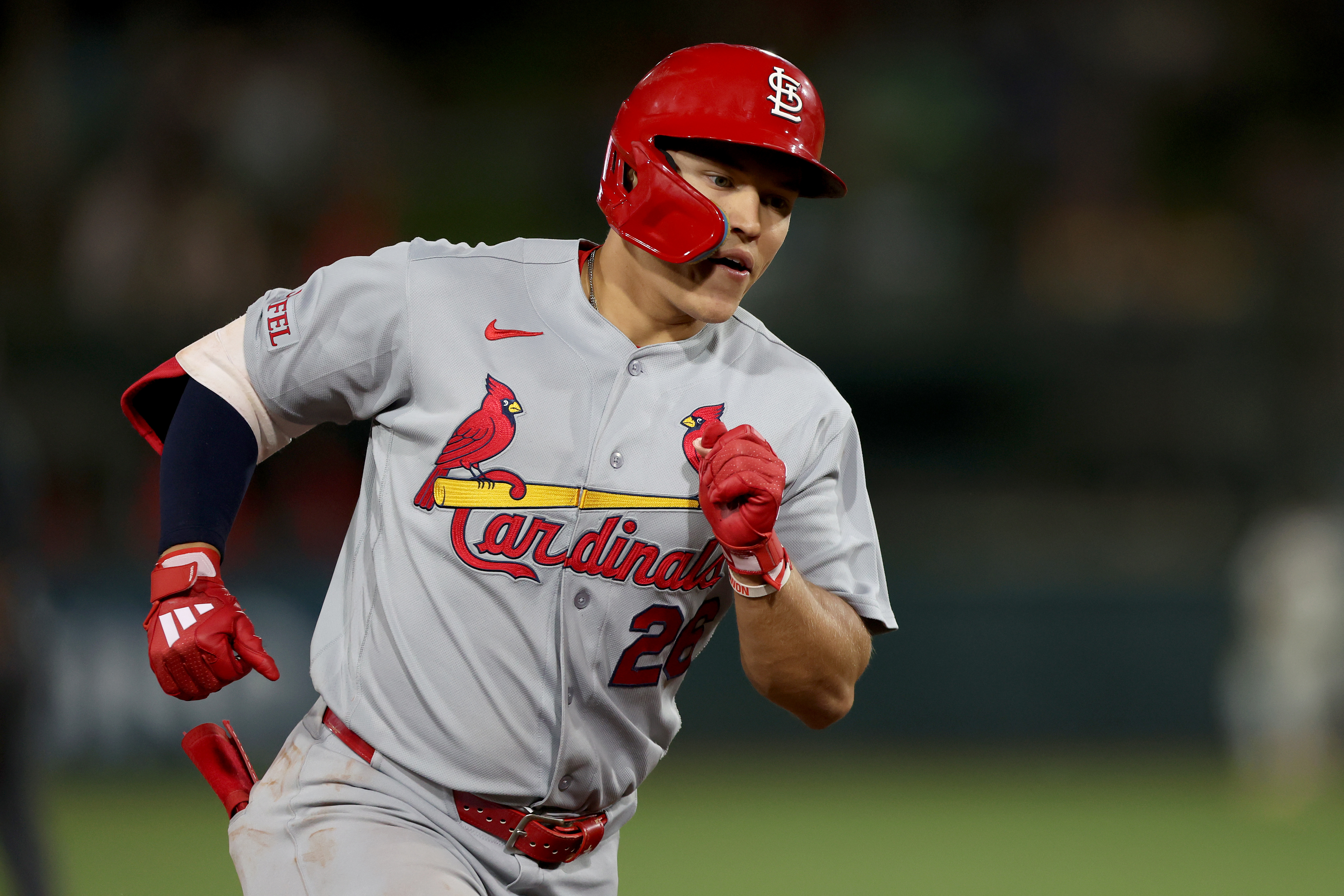 St. Louis Cardinals second baseman JJ Wetherholt (26) rounds the bases as we break down the MLB Rookie of the Year odds.