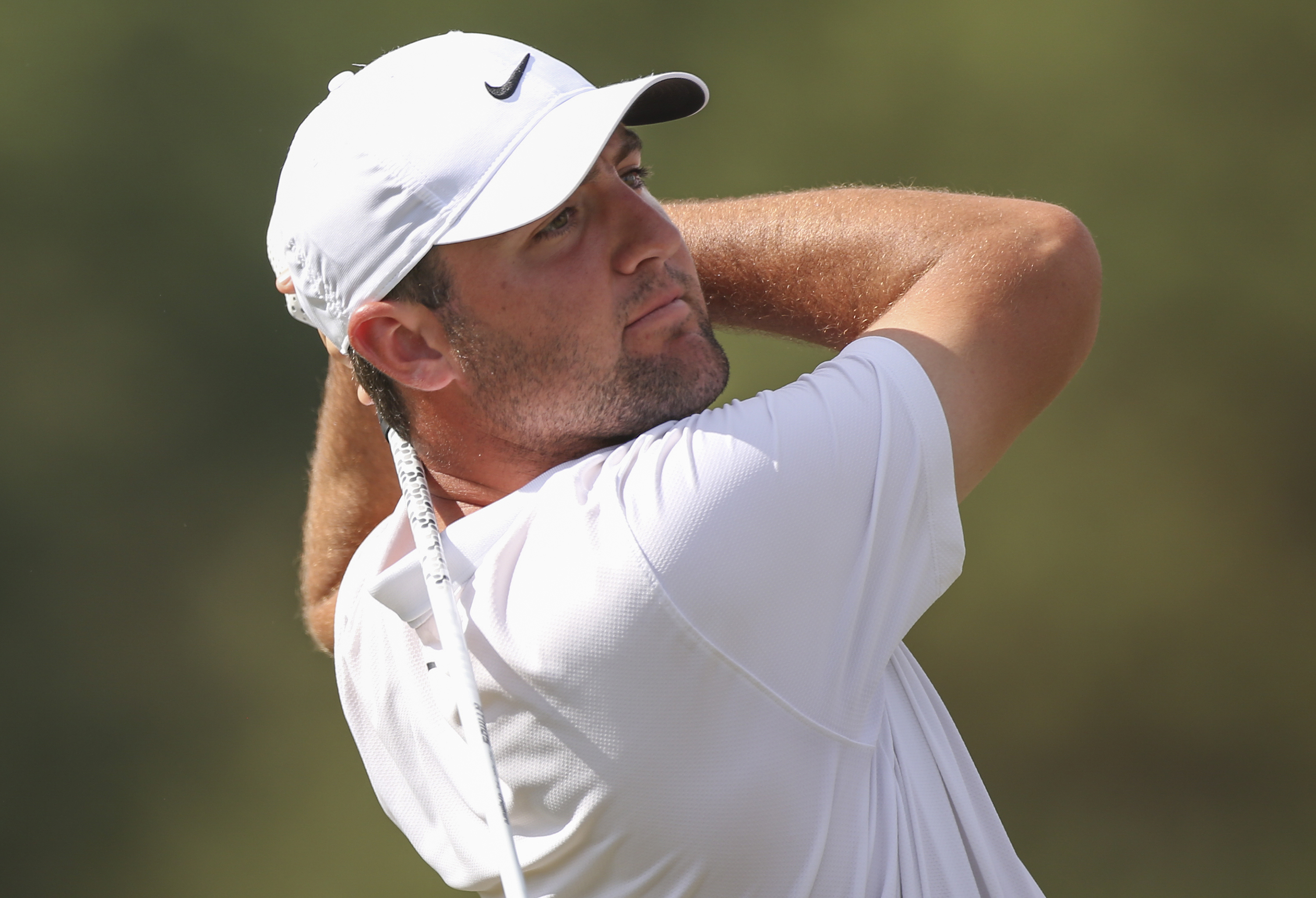Scottie Scheffler drives off the 18th tee during the first round of the Houston Open as we break down the 2026 Texas Children's Houston Open odds with our betting preview