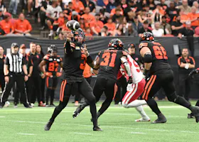 BC Lions quarterback Vernon Adams Jr throws the ball during the second half against the Calgary Stampeders at BC Place. We're expecting a high scoring game in our Elks vs. Lions Prediction. 
