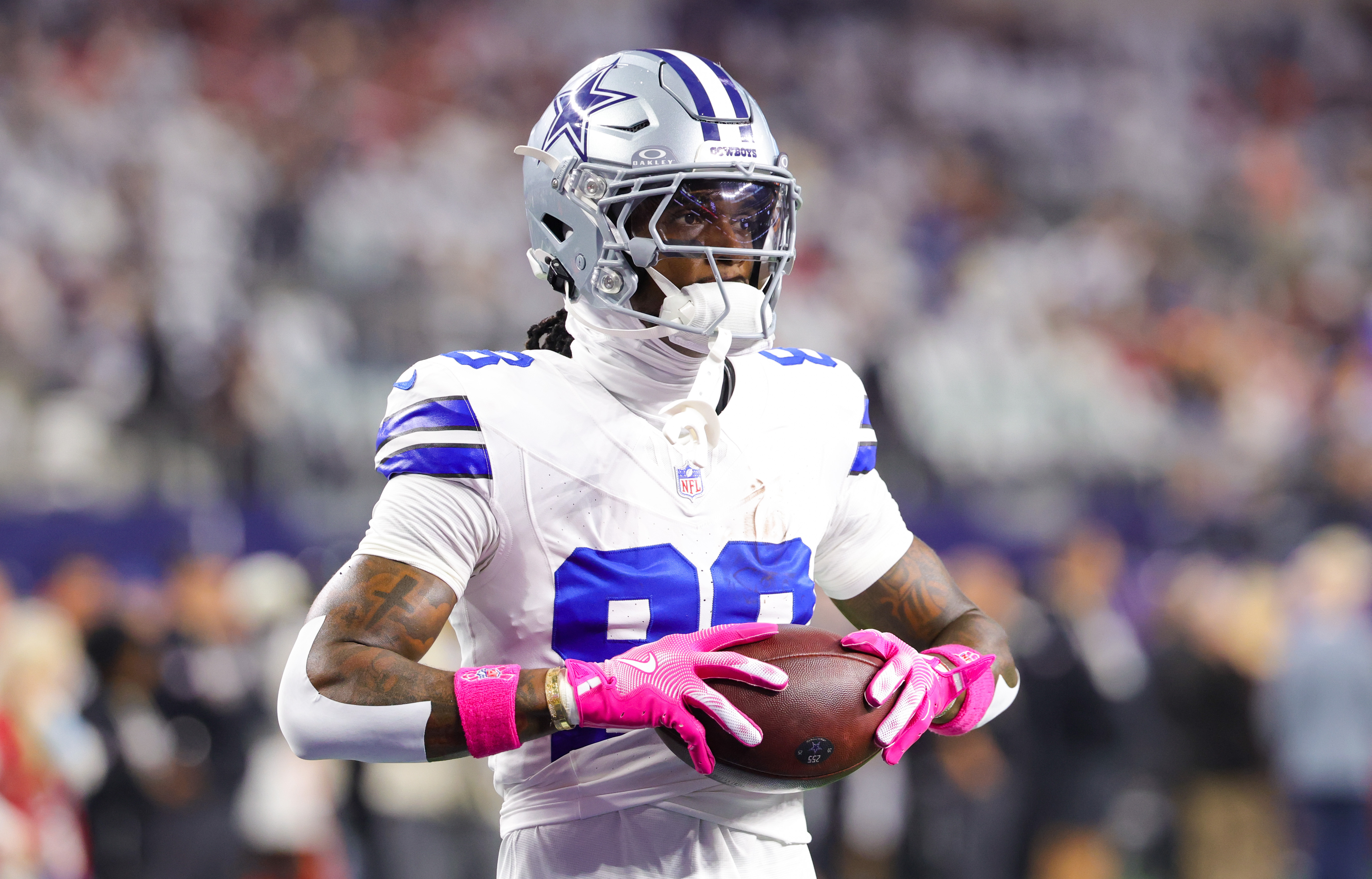 Dallas Cowboys wide receiver Ceedee Lamb (88) before the game as he is featured in our Cowboys vs. Packers touchdown scorer pick.