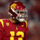 Caleb Williams of the USC Trojans reacts after a dropped pass during the first quarter against the Arizona Wildcats, as we look at the latest 2024 NFL Draft odds from our best sports betting sites.