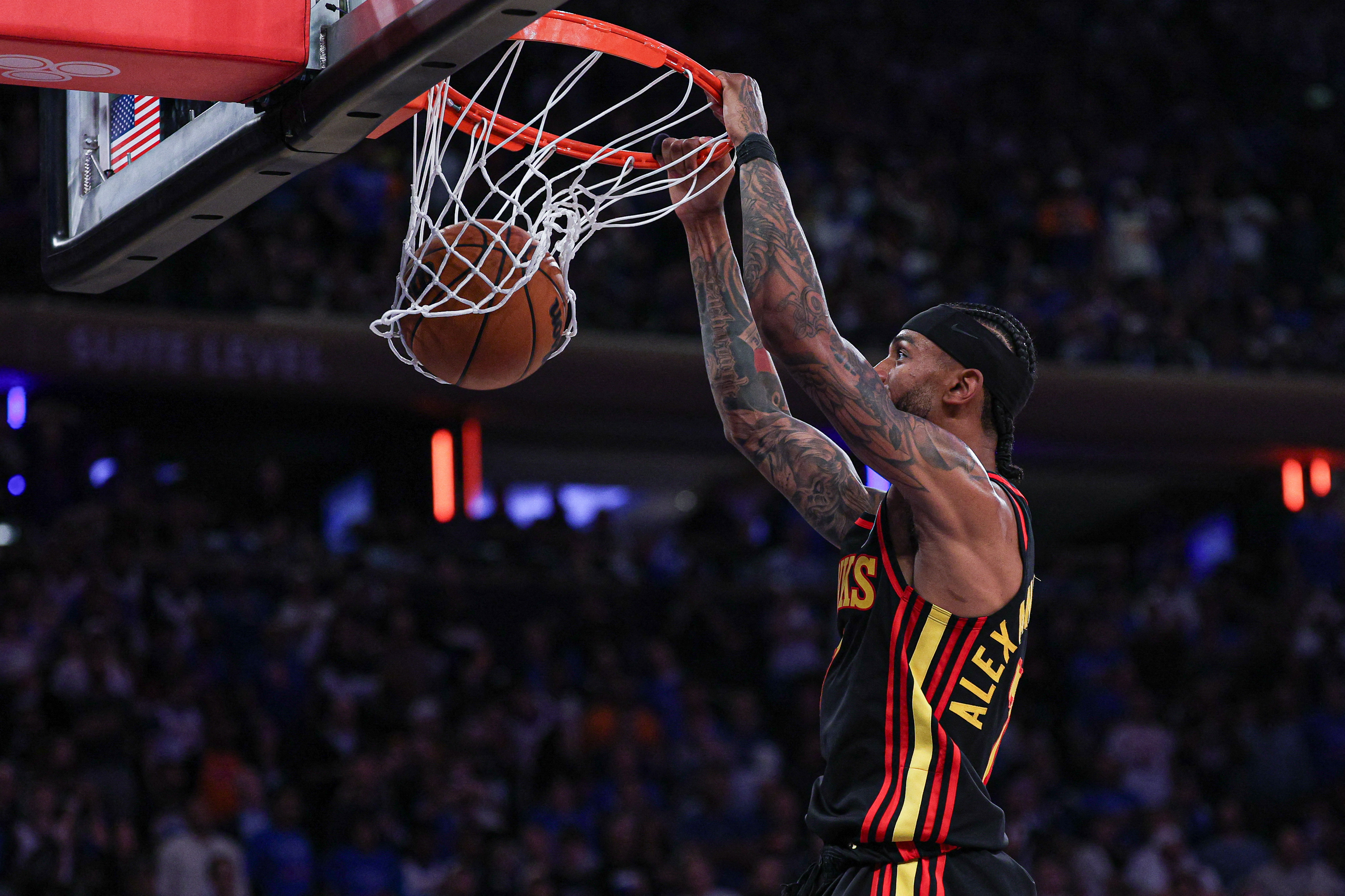 Atlanta Hawks guard Nickeil Alexander-Walker dunks as we look at Fanattic Markets launching Combos with the NBA playoffs starting