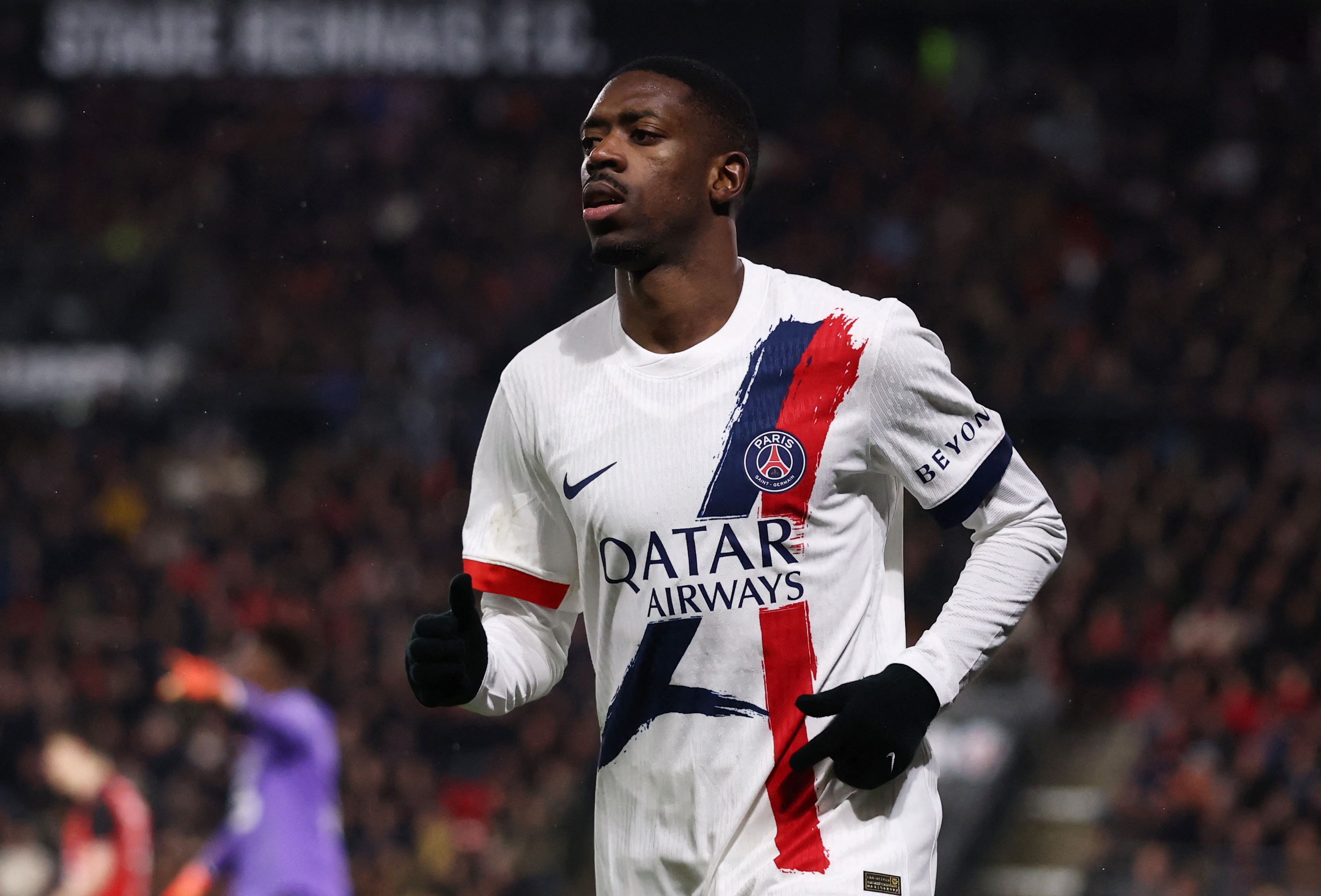 Ousmane Dembele in action as we provide our PSG vs. Monaco prediction and odds.